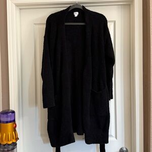 Stars Above Women's Black Teddy Robe, Size M/L